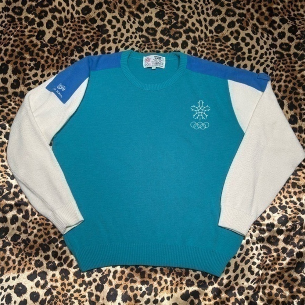 Vintage 1988 Winter Olympic Games White Ram Sweater